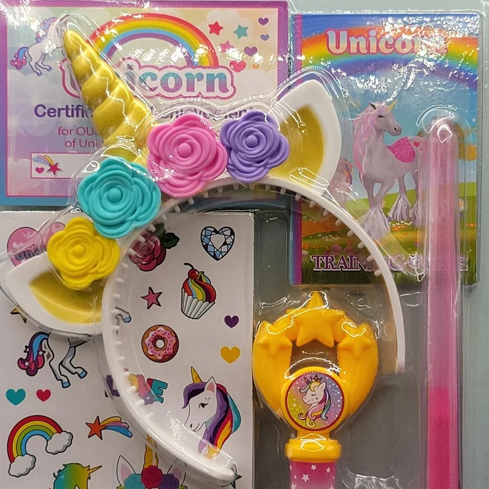 My Life As Unicorn Trainer 10 pc Play Set for 18 In Dolls Headband Treats Wand